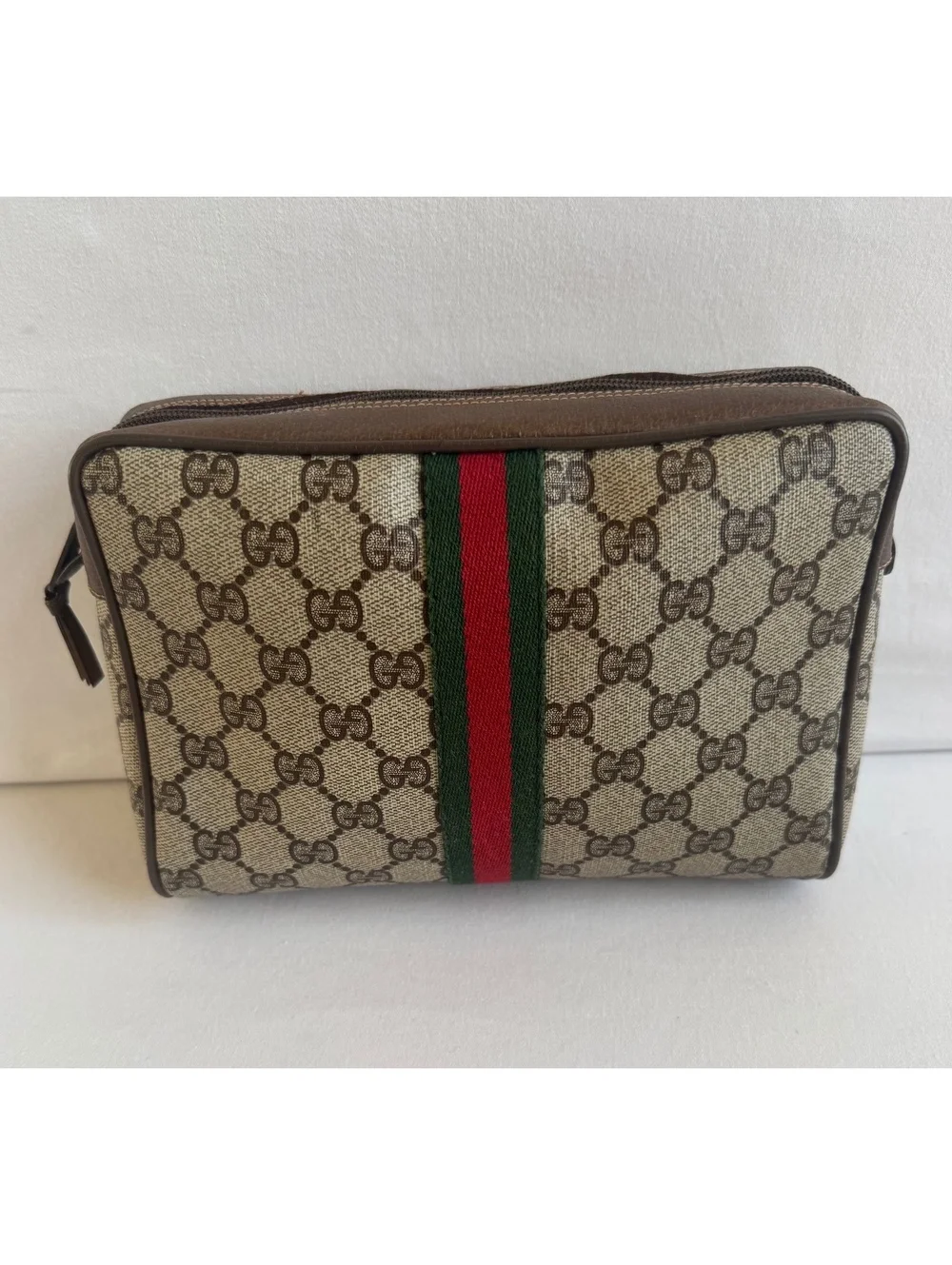 Gucci GG Supreme Web Sherry Line Pouch 89.01.012 Made in Italy